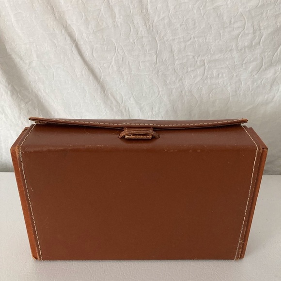 Unbranded Top Grain Leather Toiletry Kit W/ Faux Tortoise Boxes and Containers - Picture 9 of 14